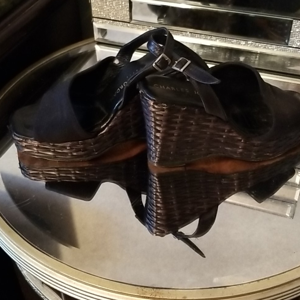 Charles Jourdan Basketweave Wedges